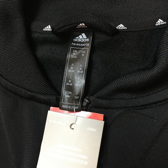 NWT Adidas Women's Track Jacket M Black Pink 3-Stripes Full Zip Logo Primegreen - Picture 7 of 8